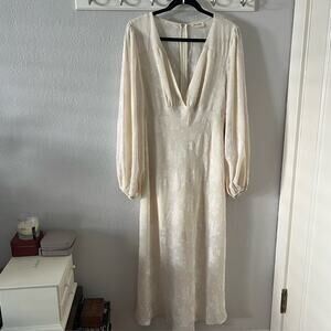 Talisman Cream V-Neck Midi Dress